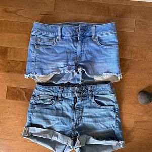 Two pairs American Eagle super stretch shirt shorts